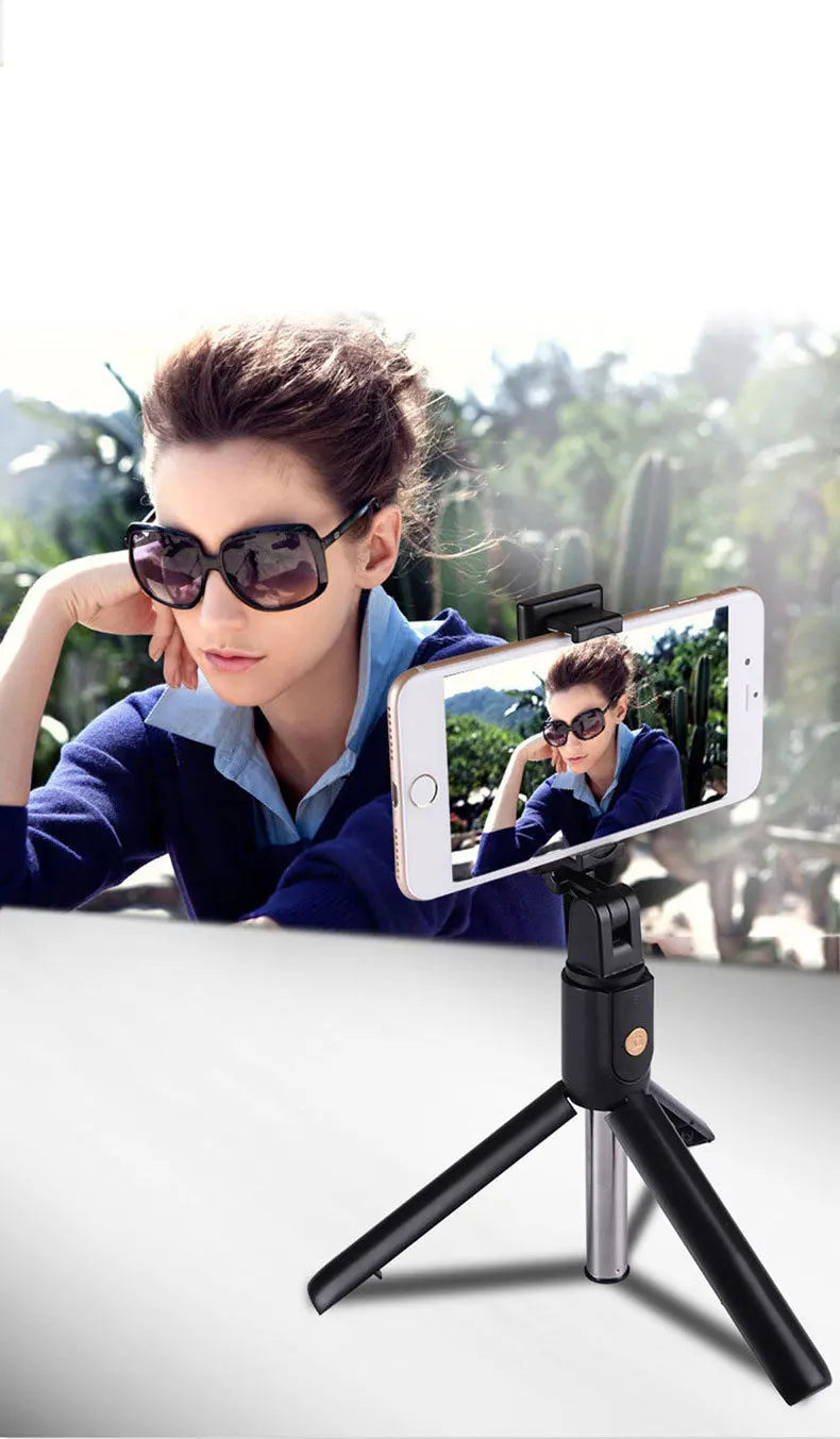 Portable Selfie Stick with Bluetooth Remote Mini Tripod