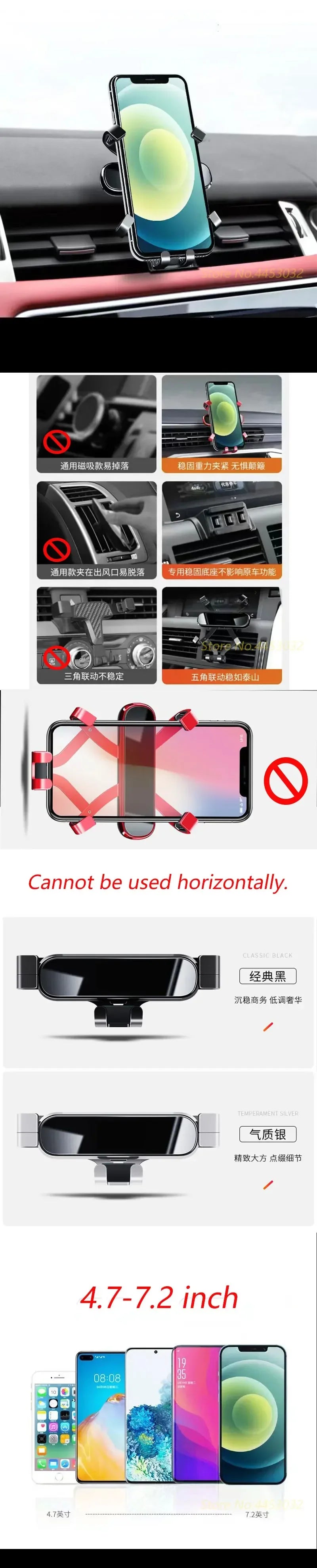 1 Set Cell Phone Holder With Base For Toyota  Crown