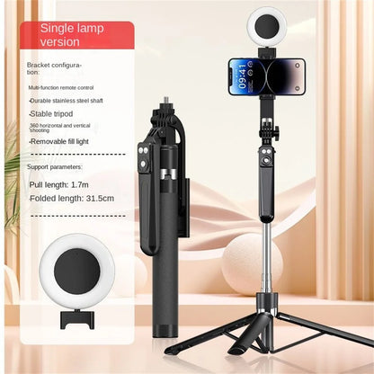 BSLIUFANG Selfie Stick Wireless Tripod Stand with Light