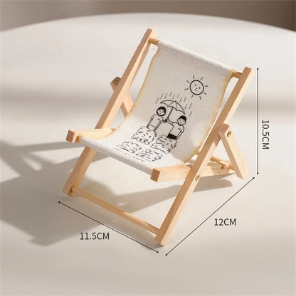 Wood Chair Shape Mobile Phone Stand Beach chair Desktop