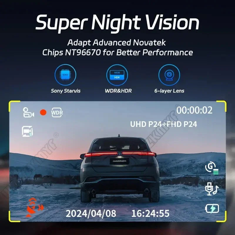 360°Auto Camera 1080P Video Recorder 3/4 Lens WIFI DashCam