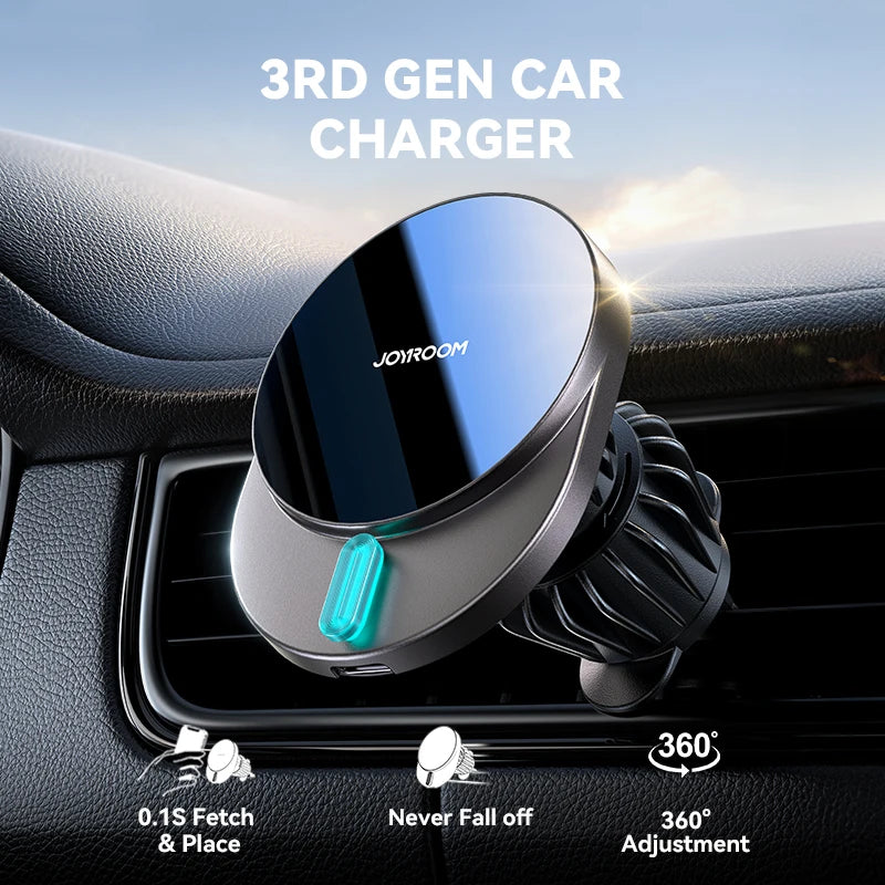 15W Magnetic Phone Holder Mount Charger Fast Wireless Car Charger