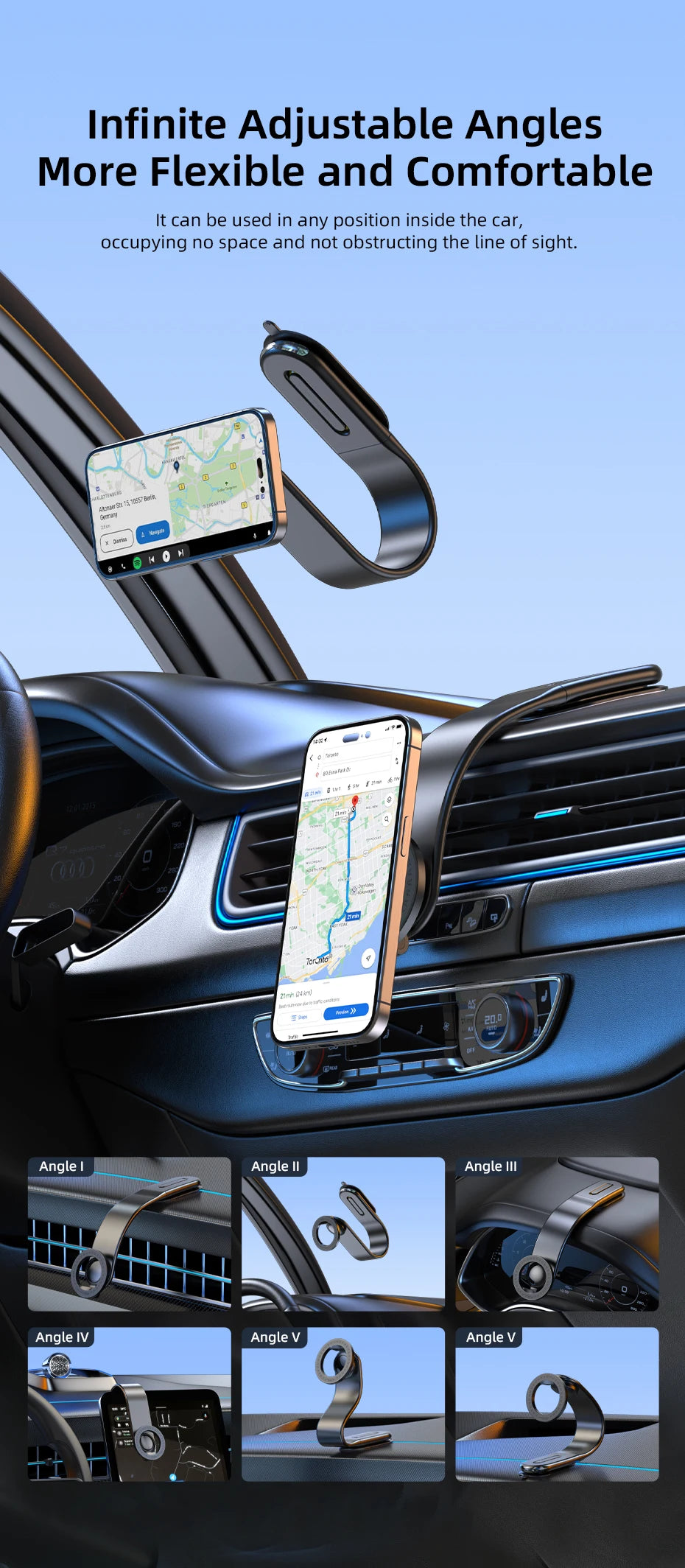 VYVYLABS 15W Magnetic Wireless Charging Phone Holder Charger