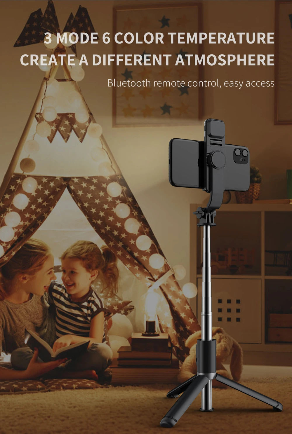 New Wireless Bluetooth Selfie Stick Tripod with Remote Extendable