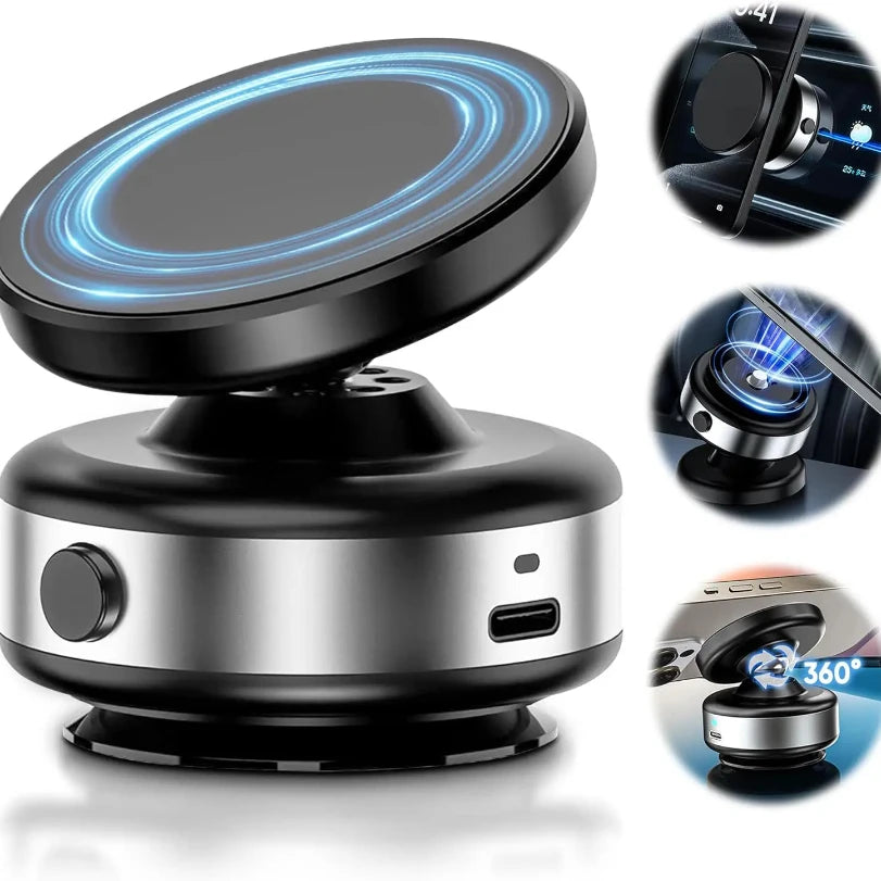 Electric Vacuum Magnetic Car Mount Stand for Cell Phone 360°