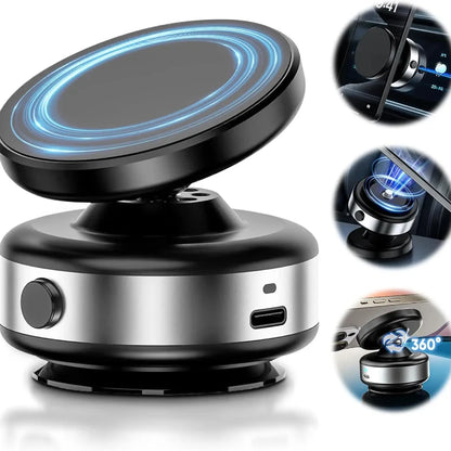 Electric Vacuum Magnetic Car Mount Stand for Cell Phone 360°