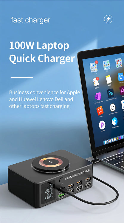 220W GaN USB Type C Fast Charger Portable Charging Station Charger