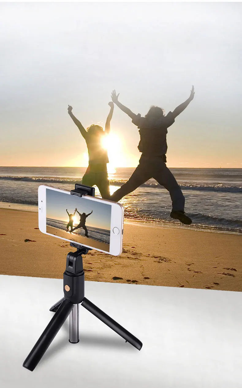 Portable Selfie Stick with Bluetooth Remote Mini Tripod