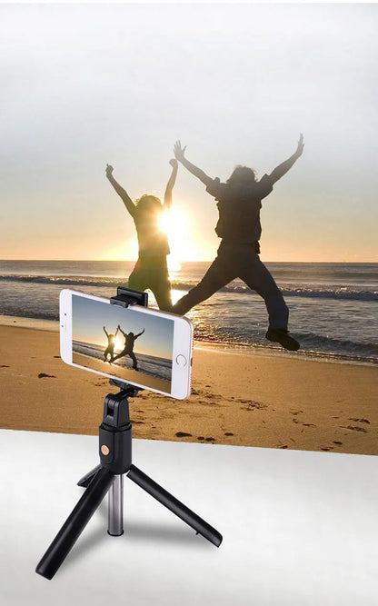 Portable Selfie Stick with Bluetooth Remote Mini Tripod