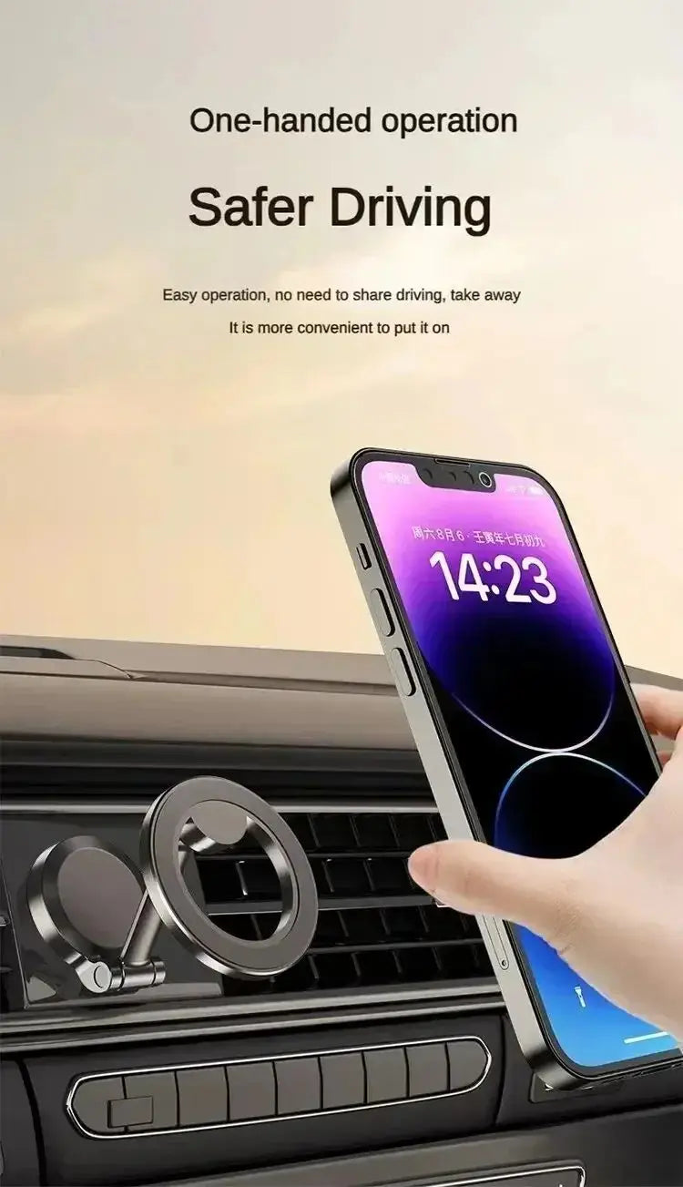 Alloy Folding Magnetic Car Compact Cell Phone Holder