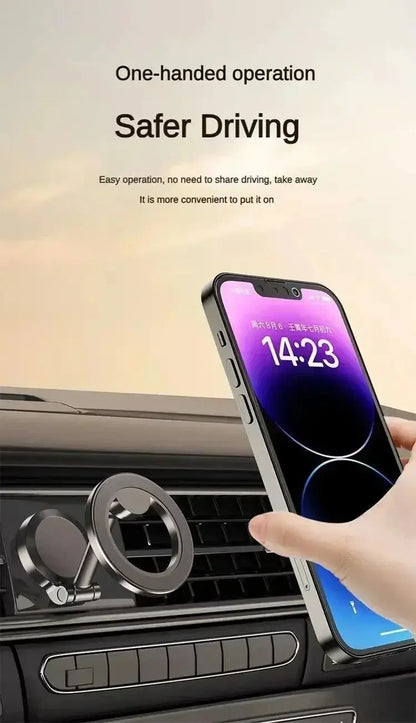 Alloy Folding Magnetic Car Compact Cell Phone Holder