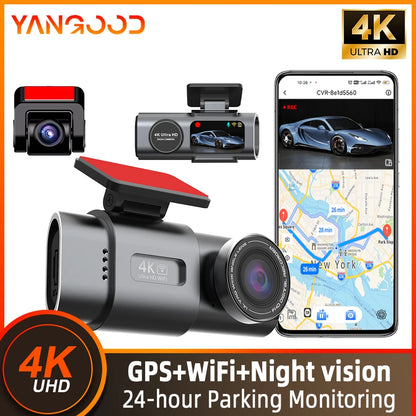 Yangood 4K Dash Cam Dual Channel Dual Lens Night Vision