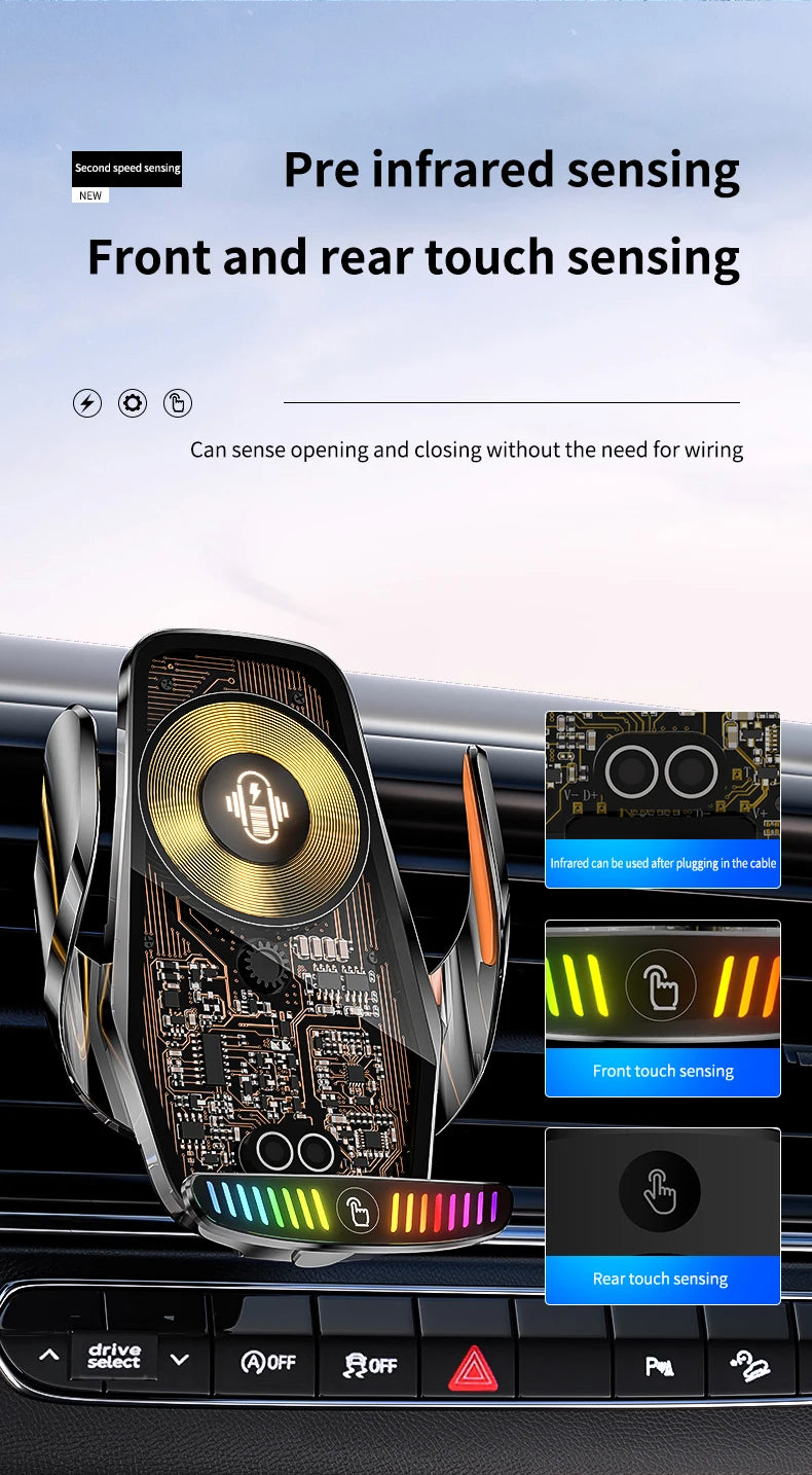 66W Magnetic Car Phone Holder 15W Wireless Fast Charger Car Stand