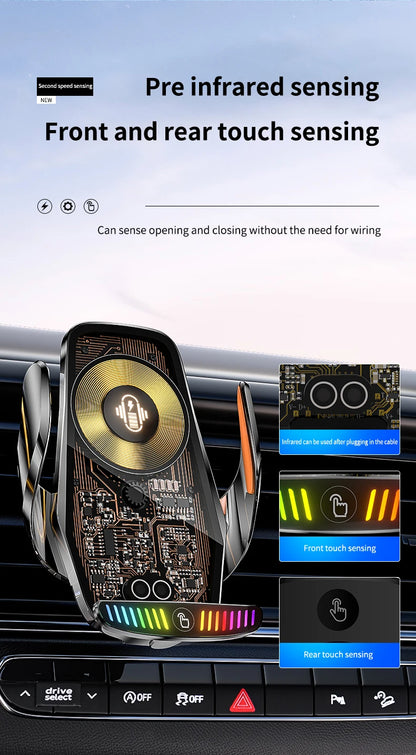 66W Magnetic Car Phone Holder 15W Wireless Fast Charger Car Stand