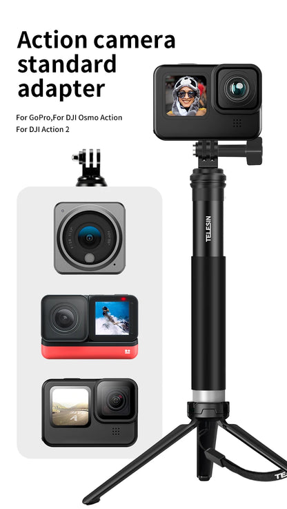 TELESIN For GoPro Selfie Stick Foldable Tripod Phone Holder