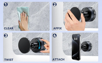 Magnetic Suction Cup Shower Phone Holder Mirror Phone Mount