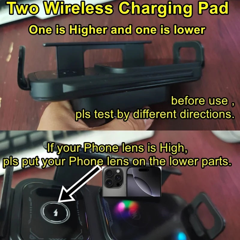 Universal Car Phone Wireless Charger Holder 360° Rotation Mount