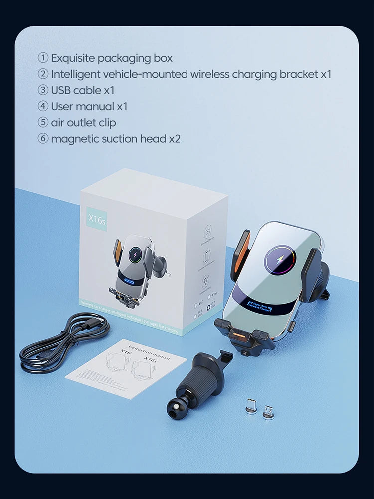 100w Qi Phone Fast Charging Magnetic Qi2 Car Wireless Charger