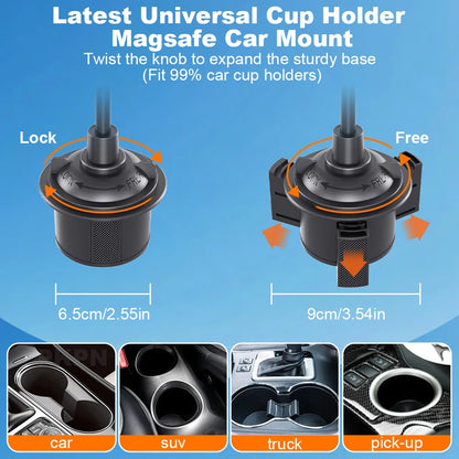 Universal Magnetic Car Phone Holder Cup Holder