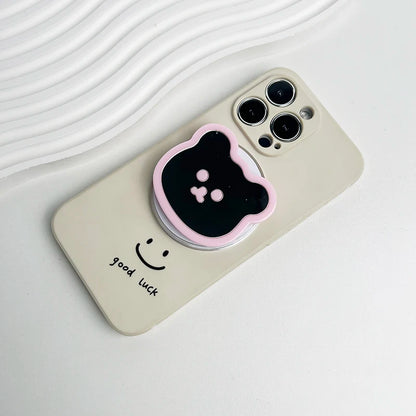 Cute Bear Mirror Magnetic Socket Grip Phone Holder