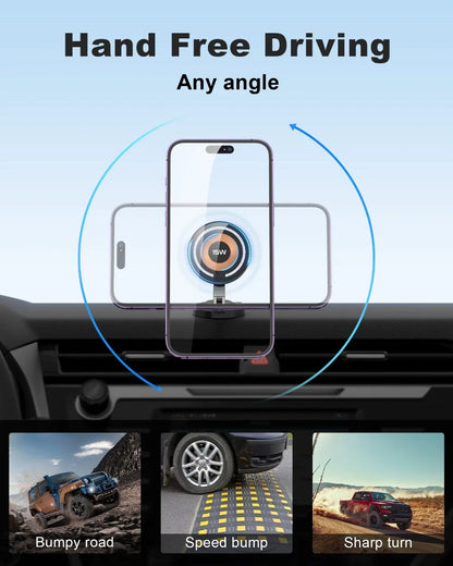 Magnetic Car Phone Holder Mount Wireless Charger Fast Charging