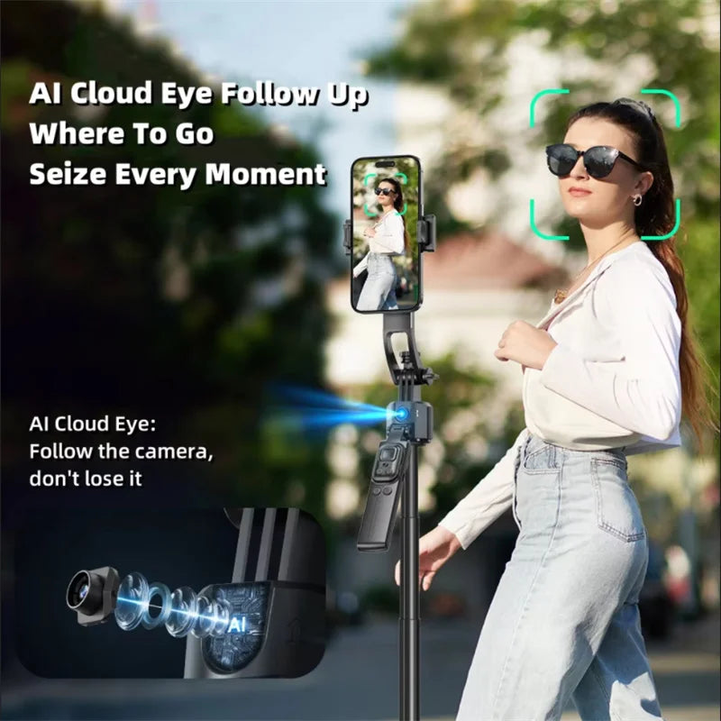 FANGTUOSI 360 Rotation Gimbal Stabilizer ,Selfie Stick Tripod