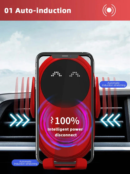 Fashion Qi Fast Wireless Charger Car Phone Holder Smart  Sensor