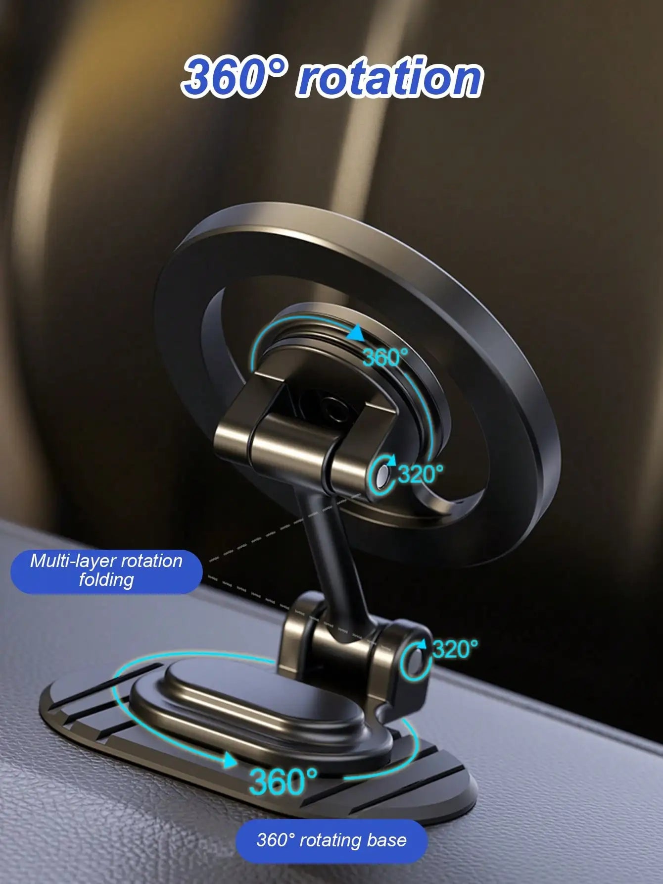 360° Rotating Magnetic Car Phone Holder Foldable