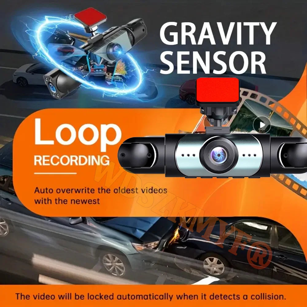 4 Lens Car DVR 360 Degrees Video Recorder 1080P Dash Cam