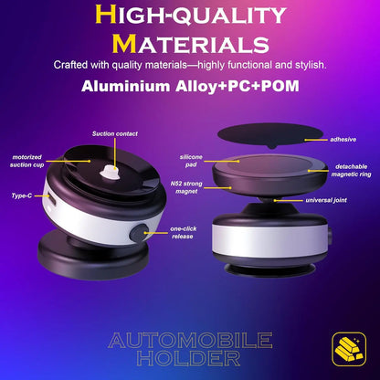 Electric Vacuum Magnetic Car Mount Stand for Cell Phone 360°