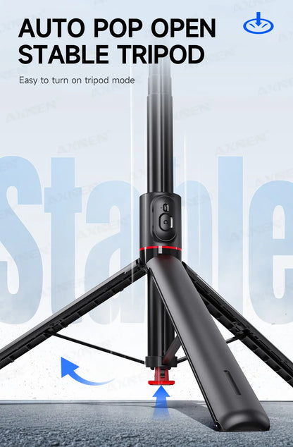 Bluetooth Selfie Stick Tripod Auto Pop-Up Foldable Holder