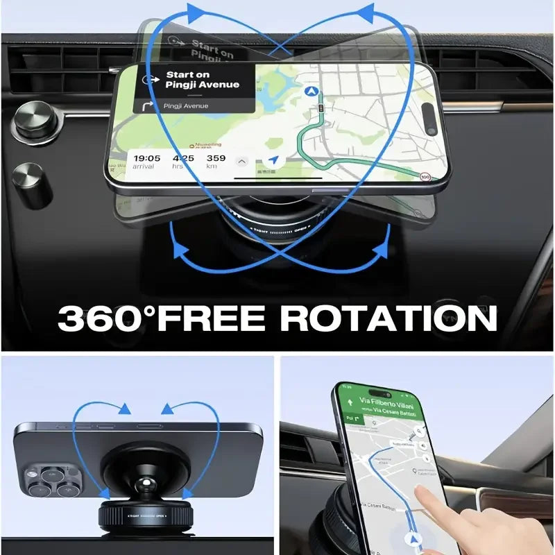 Vacuum Suction Magnetic Car Phone Holder for Glass Surface