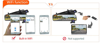 E-ACE 2K Car DVR WIFI GPS Stream Media Mirror Optional