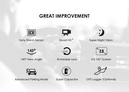 VIOFO A119 V3 2K Car Parking Mode G-Sensor Rota Lens