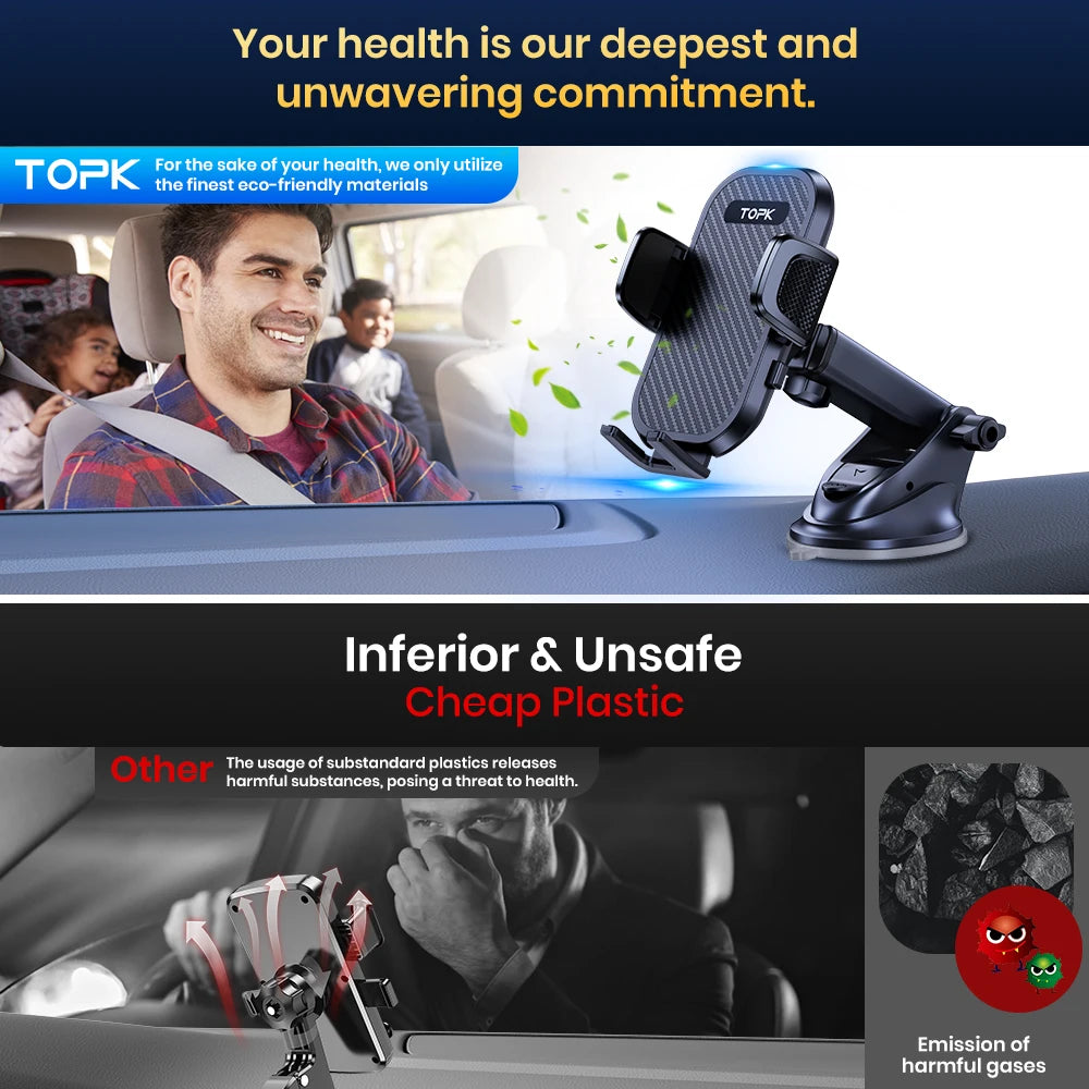 TOPK Car Phone Holder Phone Mount Car Suction Stand