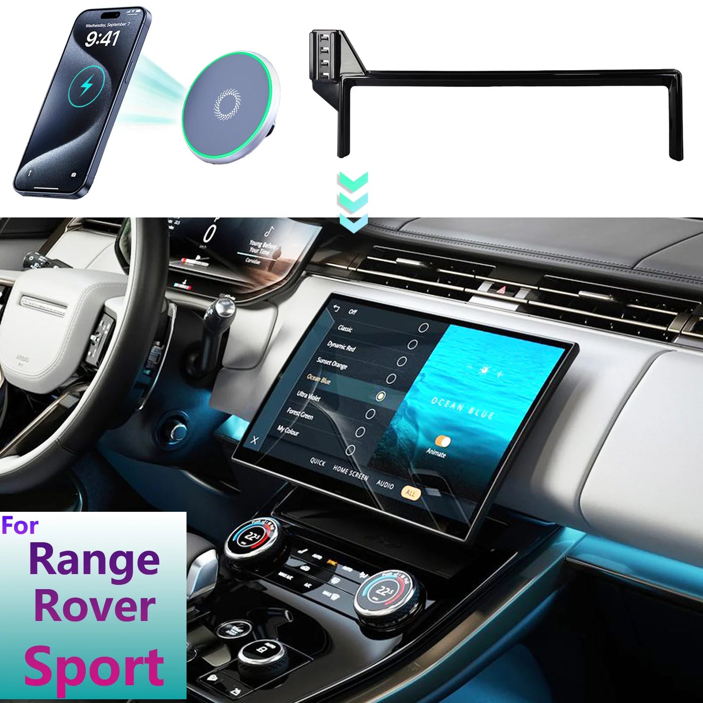 For Range Rover Sport 2023 2024 2025 Phone Holder Bracket Base Magnetic