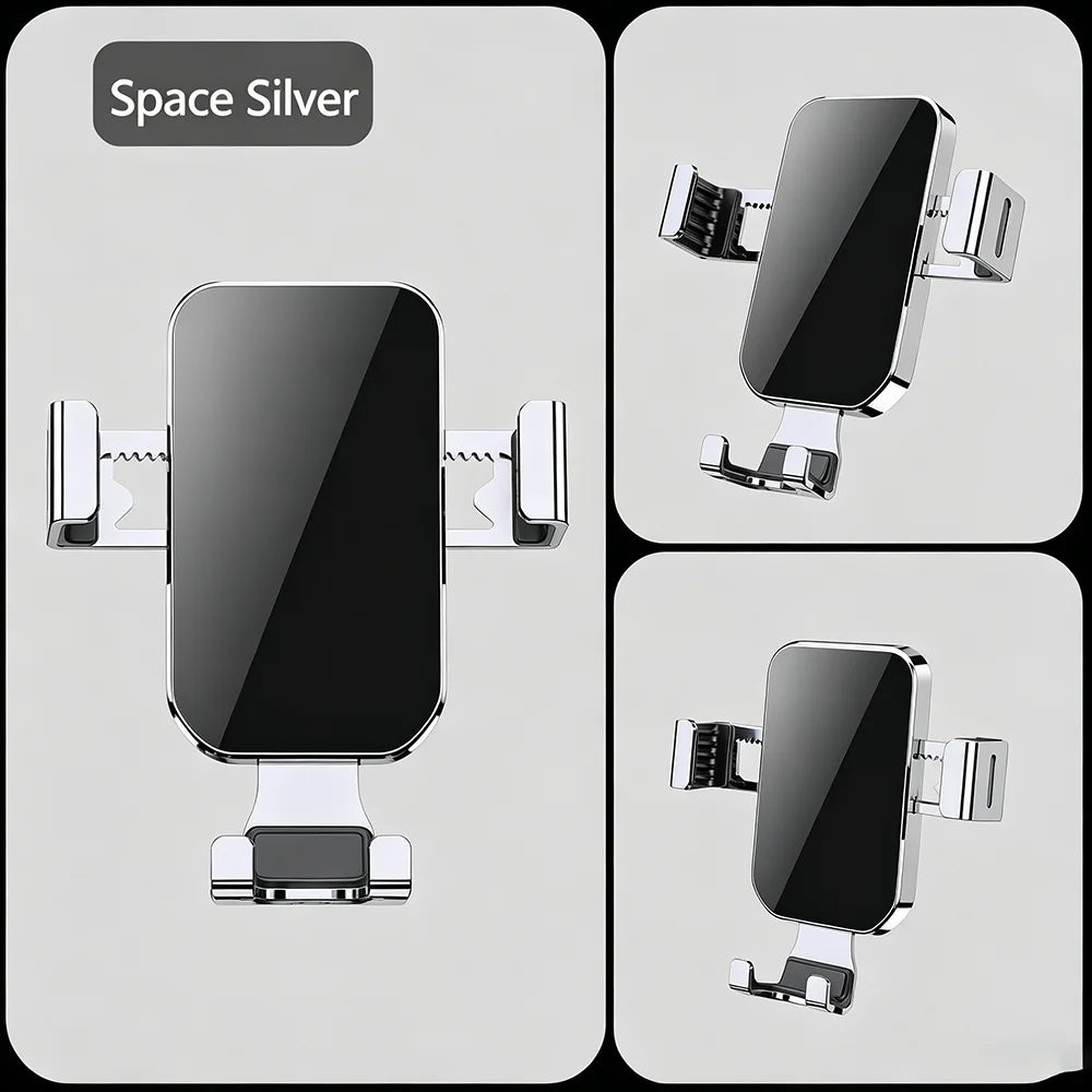Gravity Car Holder Aluminum Glass Phone Air Vent Clip