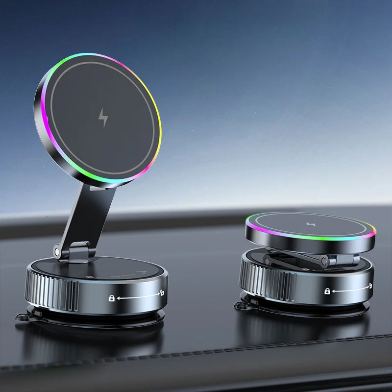 15W Vacuum Suction Magnetic Wireless Charger Phone Holder