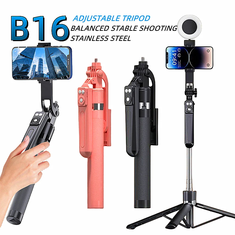 BSLIUFANG Selfie Stick Wireless Tripod Stand with Light