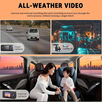 Newes 3Camera 1080P HD Dash Cam Hide Car Recording Camera
