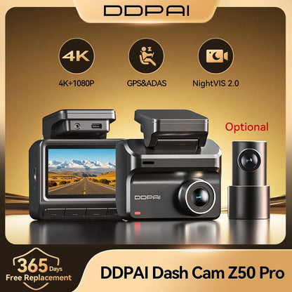 New DDPAI Dash Cam Z50 Pro 4K UHD 3"IPS Display