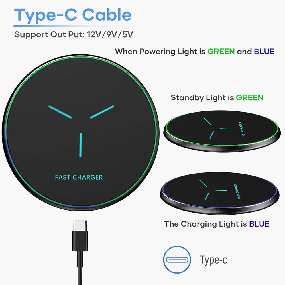 Wireless Charger Pad Chargers Induction Fast Charging Dock Station