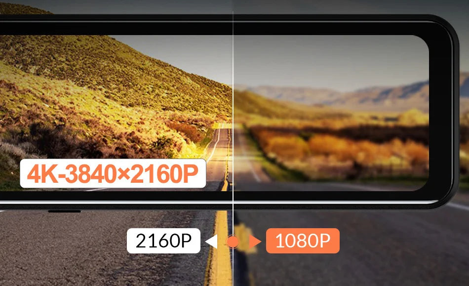4K Rearview Mirror Driving Recorder HD Night Vision Loop