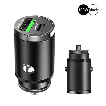 100W Mini Car Charger Lighter Fast Charging Phone Charger