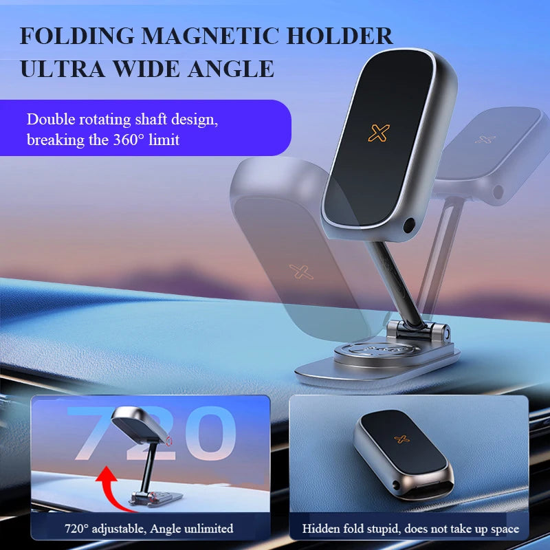 Magnetic Car Mount All-Metal Strongest Magnet Foldable