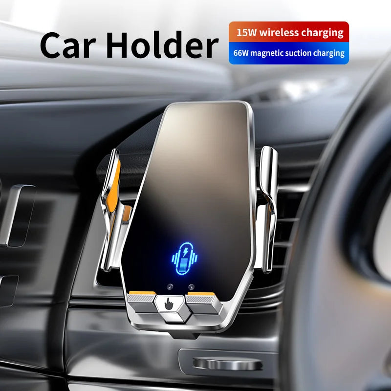 New Max 66W Magnetic Car Phone Holder 15W Wireless Charging