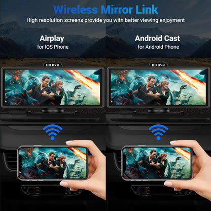 10/11.26 Inch 4K DVR Wireless CarPlay & Android Auto Dash Cam