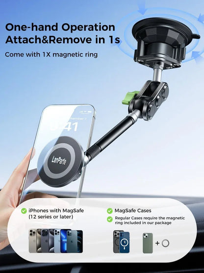 Lanparte Magnetic Car Phone Holder [Strong Suction&Strong Magnetic]