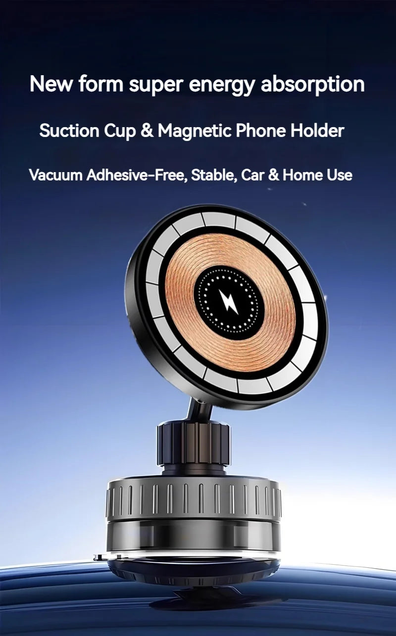 15W Car Magnetic Wireless Charger Holder with Metal Body