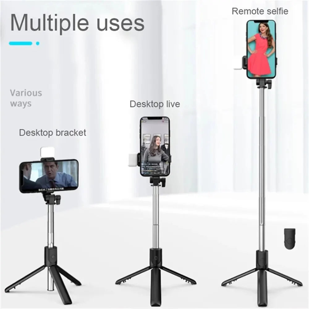 Phone Selfie Stick Tripod Bluetooth Remote Wireless Selfie Stick